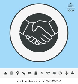 Symbol of handshake in circle. Icon