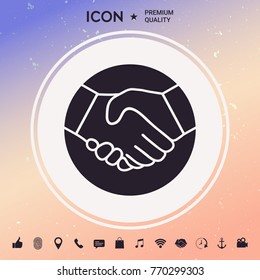 Symbol of handshake in circle. Icon