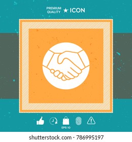 Symbol of handshake in circle. Icon