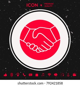 Symbol of handshake in circle. Icon