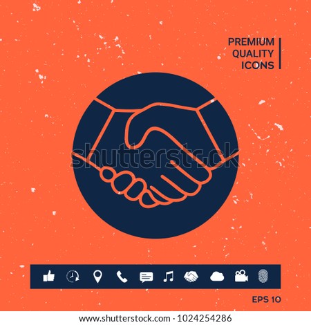 Symbol of handshake in circle. Icon