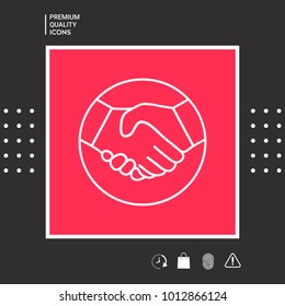 Symbol of handshake in circle. Line Icon