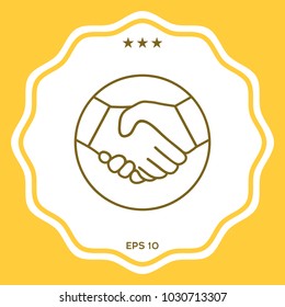Symbol of handshake in circle. Line Icon