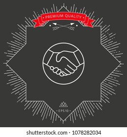 Symbol of handshake in circle. Line Icon