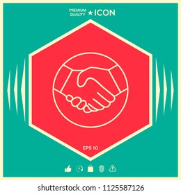 Symbol of handshake in circle. Line Icon