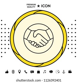 Symbol of handshake in circle. Line Icon