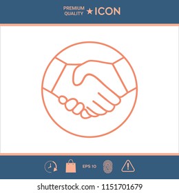 Symbol of handshake in circle. Line Icon