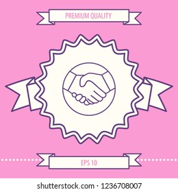 Symbol of handshake in circle. Line Icon. Graphic elements for your design