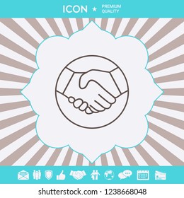 Symbol of handshake in circle. Line Icon. Graphic elements for your design