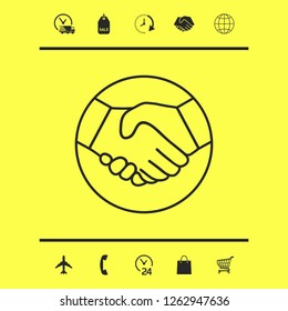 Symbol of handshake in circle. Line Icon. Graphic elements for your design