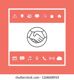 Symbol of handshake in circle. Line Icon. Graphic elements for your design