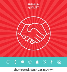 Symbol of handshake in circle. Line Icon. Graphic elements for your design