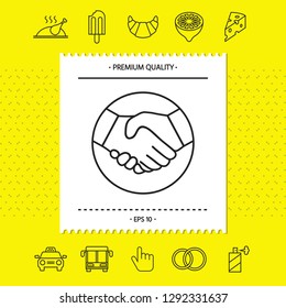 Symbol of handshake in circle. Line Icon. Graphic elements for your design