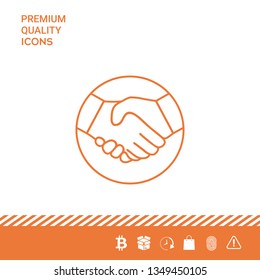 Symbol of handshake in circle. Line Icon. Graphic elements for your design