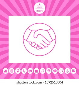 Symbol of handshake in circle. Line Icon. Graphic elements for your design