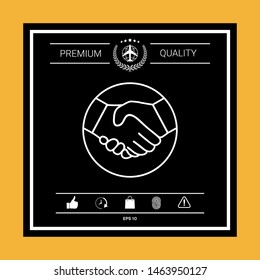 Symbol of handshake in circle. Line Icon. Graphic elements for your design