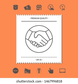 Symbol of handshake in circle. Line Icon. Graphic elements for your design