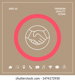 Symbol of handshake in circle. Line Icon. Graphic elements for your design