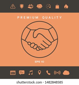 Symbol of handshake in circle. Line Icon. Graphic elements for your design