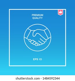 Symbol of handshake in circle. Line Icon. Graphic elements for your design