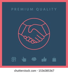 Symbol of handshake in circle. Line Icon. Graphic elements for your design