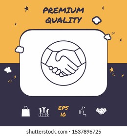 Symbol of handshake in circle. Line Icon. Graphic elements for your design