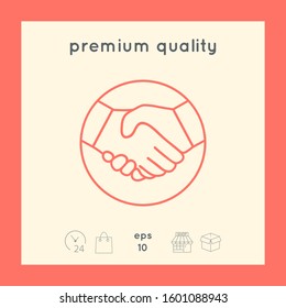 Symbol of handshake in circle. Line Icon. Graphic elements for your design