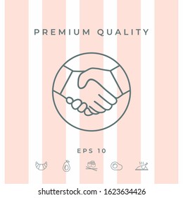 Symbol of handshake in circle. Line Icon. Graphic elements for your design