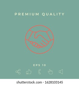 Symbol of handshake in circle. Line Icon. Graphic elements for your design