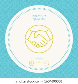 Symbol of handshake in circle. Line Icon. Graphic elements for your design