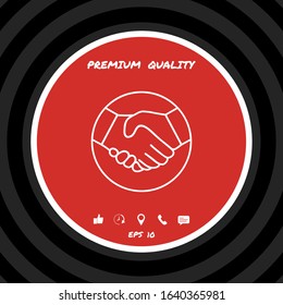 Symbol of handshake in circle. Line Icon. Graphic elements for your design
