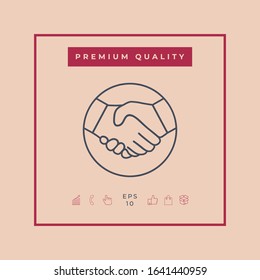 Symbol of handshake in circle. Line Icon. Graphic elements for your design