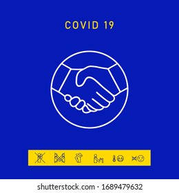 Symbol of handshake in circle. Line Icon. Graphic elements for your design
