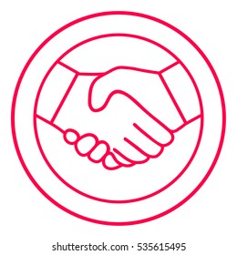 Symbol of handshake in circle. Line Icon