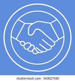 Symbol of handshake in circle. Line Icon