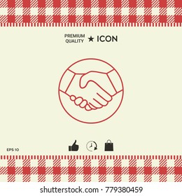 Symbol of handshake in circle. Line Icon