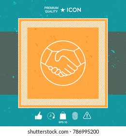 Symbol of handshake in circle. Line Icon