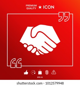 Symbol of handshake in circle. Sign