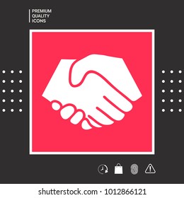 Symbol of handshake in circle. Sign