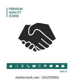 Symbol of handshake in circle. Sign