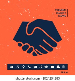 Symbol of handshake in circle. Sign