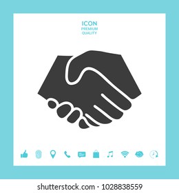 Symbol of handshake in circle. Sign
