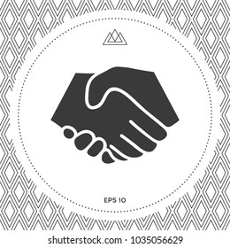Symbol of handshake in circle. Sign