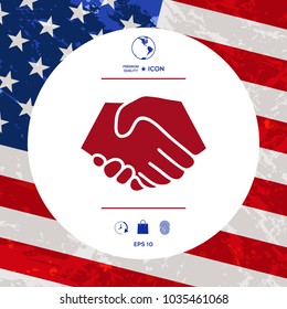 Symbol of handshake in circle. Sign