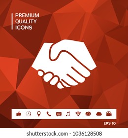 Symbol of handshake in circle. Sign
