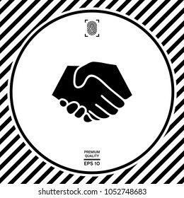 Symbol of handshake in circle. Sign