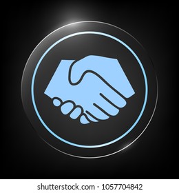 Symbol of handshake in circle. Sign