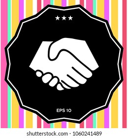 Symbol of handshake in circle. Sign