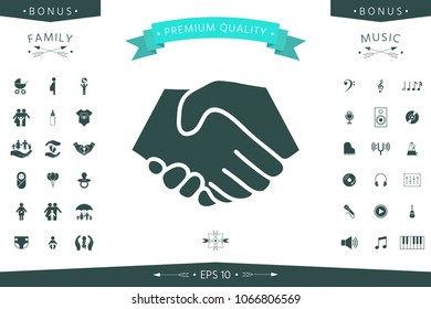 Symbol of handshake in circle. Sign