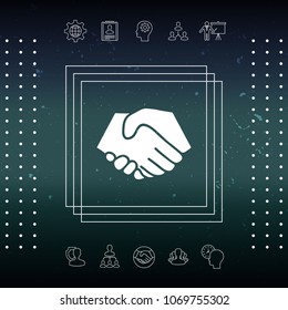 Symbol of handshake in circle. Sign